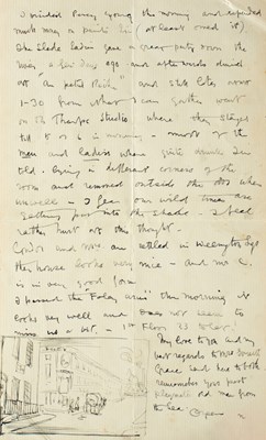 Lot 186 - Illustrated Letter by Sir William Orpen (KBE, RA, RHA)