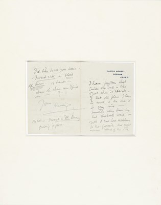 Lot 198 - Handwritten Letter by Sir William Orpen (Attributed)