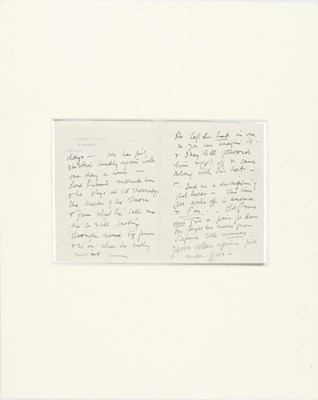 Lot 198 - Handwritten Letter by Sir William Orpen (Attributed)