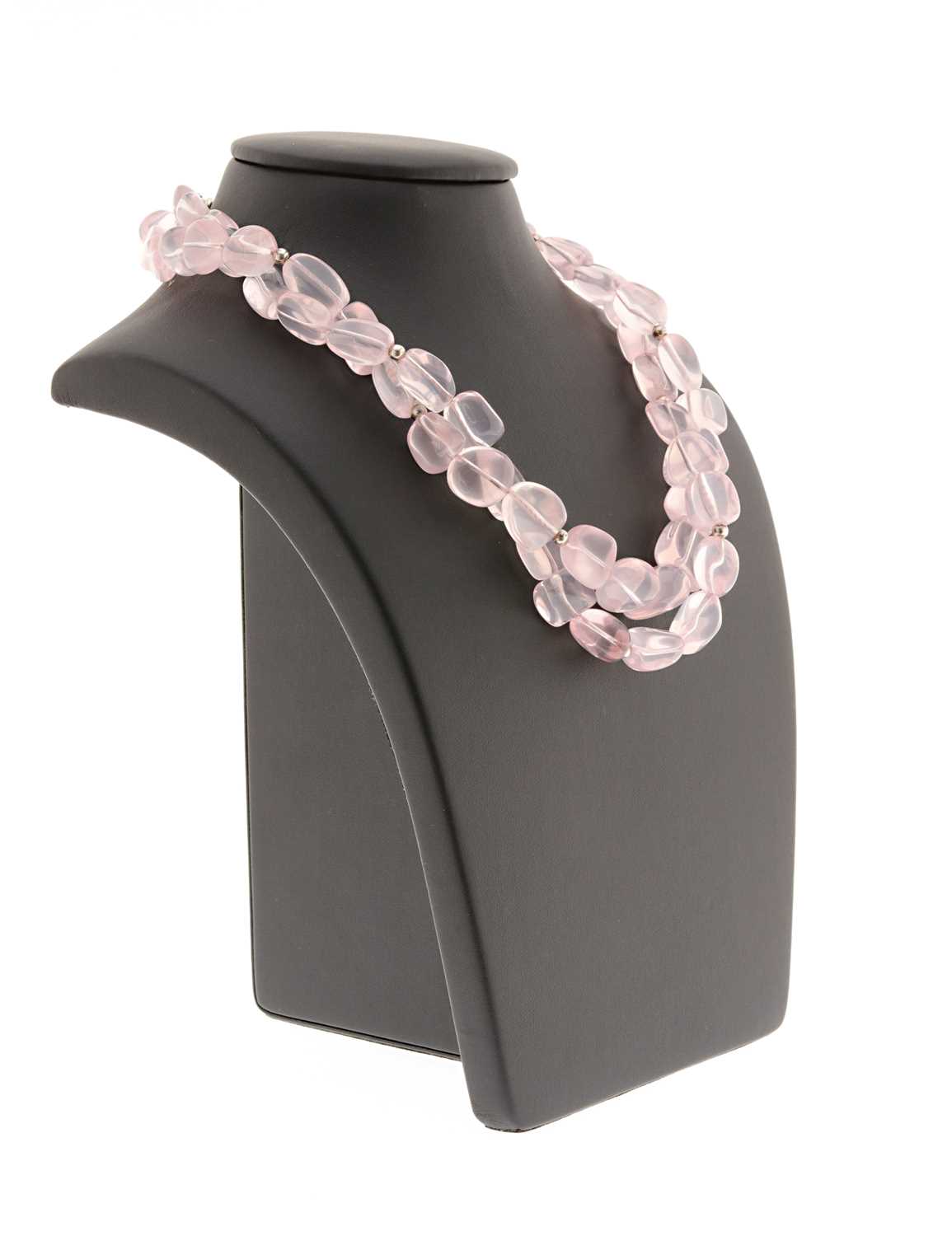 Lot 540 - 2-Strand Rose Quartz Necklace