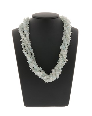 Lot 611 - 5-Strand white and twisted Topaz Necklace