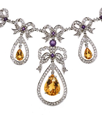 Lot 30 - Fabulous Citrine and Amethyst Necklace