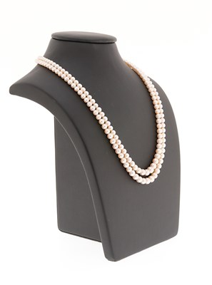 Lot 168 - 2-Strand Cultured Pearl Necklace with Silver Lock