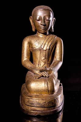 Lot 12 - A Large Gilt Bronze Figure of a Kneeling Monk