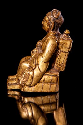 Lot 1 - A Gilt Bronze Figure of Dharmatala
