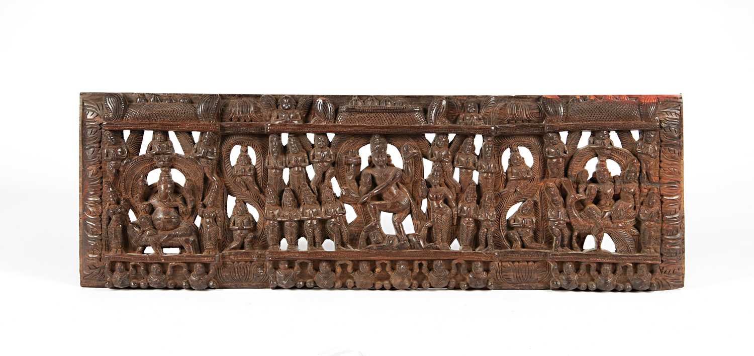 Lot 43 - Indian Carved Wood Panel