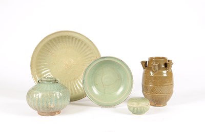 Lot 99 - A Lot of Five Celadon Jars and Dishes