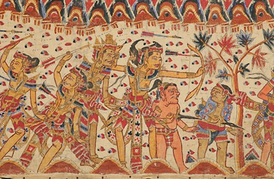 Lot 79 - A Kamasan painting with scene from the Bharatayudha