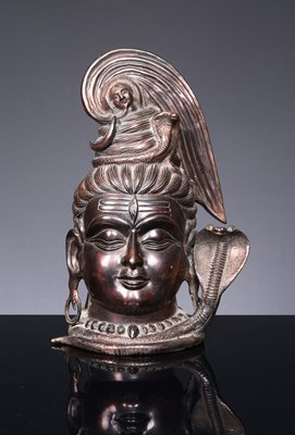 Lot 94 - Large Cast Bronze Head of Shiva