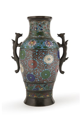 Lot 174 - Japanese Bronze and Enamel Vase