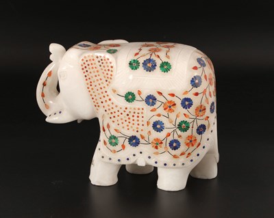 Lot 120 - Marble Sculpture of an Elephant.