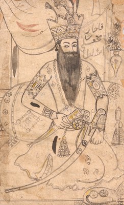 Lot 76 - A Sketch of Fat′h Ali Shah Qajar