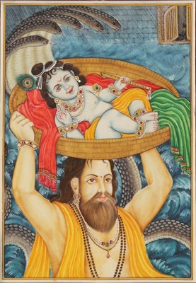Lot 72 - An Indian Miniature Painting on Ivory of Baby Krishna