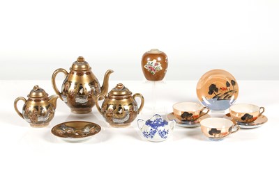 Lot 169 - A Satsuma Tea Set, 3 Kutani tea cups and two other