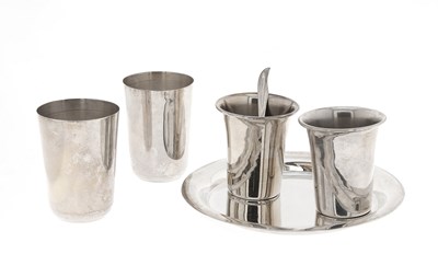 Lot 58 - 4 Sterling Silver Cups and Tray