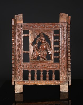 Lot 42 - Indian Carved Openwork Wooden Panel