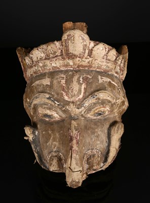 Lot 41 - Indian Polychrome Painted Wood Mask, 19th Century