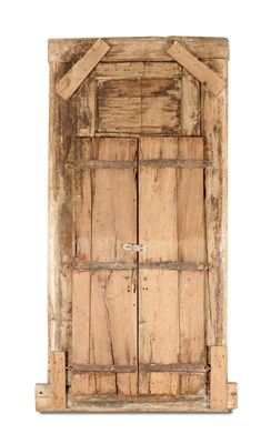 Lot 45 - Indian Carved Wooden Door with Frame