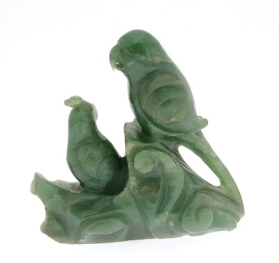 Lot 149 - Jadeite Carving of two Parrots