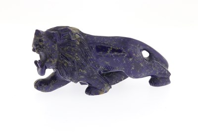 Lot 150 - A Lapis Lazuli Carving of a Lion