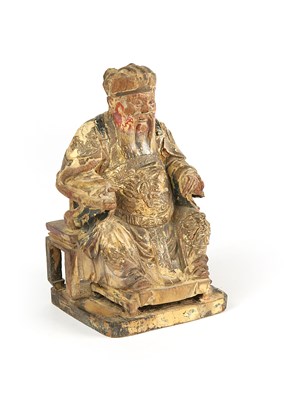 Lot 39 - Chinese Gilt Wood Figure Of Cai Shen