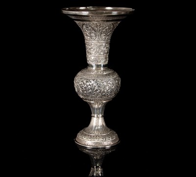 Lot 105 - Indian Silver Repoussé Vase