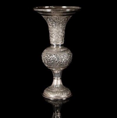 Lot 105 - Indian Silver Repoussé Vase
