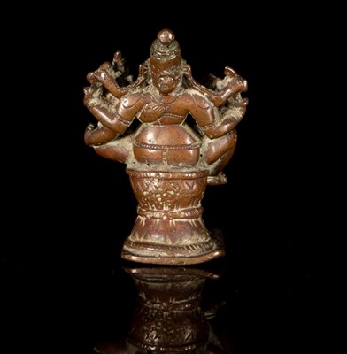 Lot 16 - A Bronze Group of Lord Vishnu and Laxmi