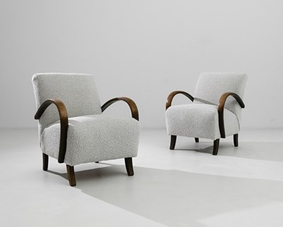 Lot 53 - A Pair of Lounge Chairs, by Jindrich HALABALA (1903-1978)