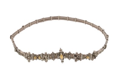 Lot 225 - Heavy Indian Silver and Gold Belt