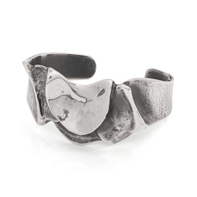 Lot 609 - Sterling Silver Folded Design Bracelet