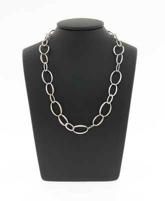 Lot 630 - A Sterling Silver Chain Link Necklace