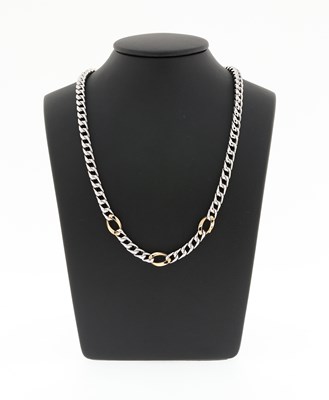 Lot 460 - A Gold and Silver Chain-Link Necklace