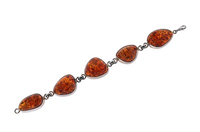 Lot 269 - Silver and Amber Bracelet