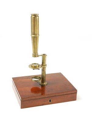 Lot 49 - Small "William Cary type" Brass Compound Monocular Microscope, Ca 1820.