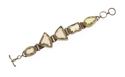 Lot 560 - A Silver and Lemon Topaz Bracelet