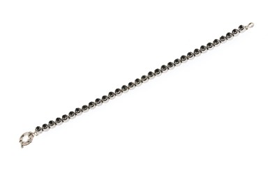 Lot 569 - Onyx and Sterling Silver Bracelet