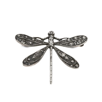 Lot 518 - Sterling Silver Art-Deco Dragon-fly Brooch