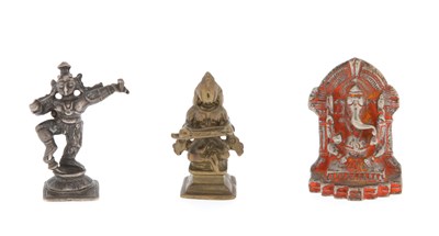 Lot 86 - A Group of Silver and Bronze Indian Miniatures
