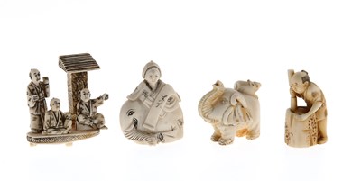 Lot 171 - A Group of Four Japanese Carvings.
