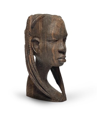 Lot 15 - African Hardwood Bust of a Woman, by D.I. Ogiemudia
