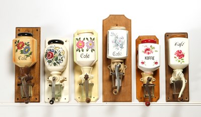 Lot 13 - Eleven Wall Mounted Coffee Grinders