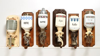 Lot 17 - Eleven Wall Mounted Coffee Grinders