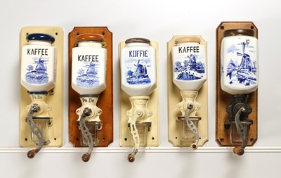 Lot 20 - Five Wall Mounted Coffee Grinders