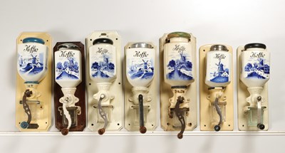 Lot 32 - Seven Wall Mounted Coffee Grinders