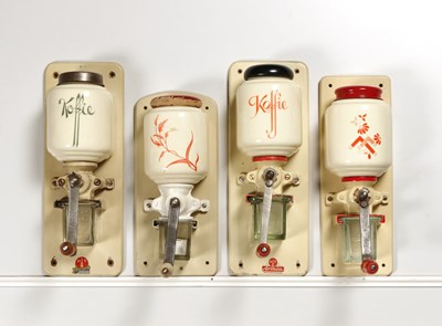 Lot 33 - Eight Wall Mounted Coffee Grinders