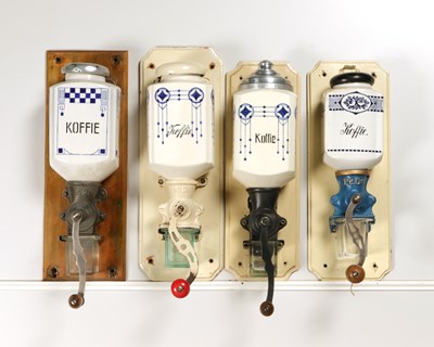 Lot 59 - Eight Wall Mounted Coffee Grinders