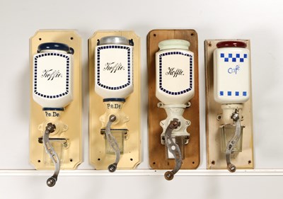 Lot 81 - Eight Wall Mounted Coffee Grinders