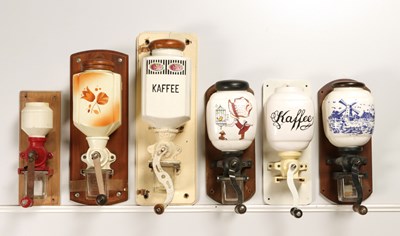 Lot 90 - Eleven Wall Mounted Coffee Grinders