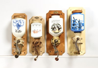 Lot 91 - Four Wall Mounted Coffee Grinders